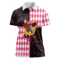 Personalised Melbourne Cup Australia Women Polo Shirt Diamond Horse Racing Silks Inspired Pink