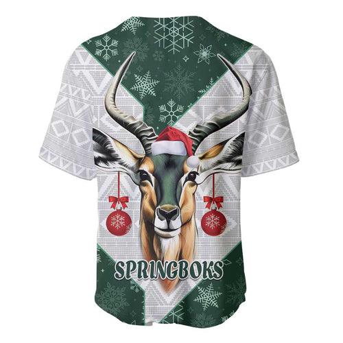 South Africa Springboks Christmas Baseball Jersey Bokke Santa - Geseende Kersfees
