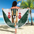 South Africa Springboks Christmas Beach Blanket Bokke Santa - Geseende Kersfees