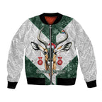 South Africa Springboks Christmas Bomber Jacket Bokke Santa - Geseende Kersfees