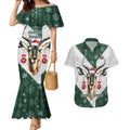 South Africa Springboks Christmas Couples Matching Mermaid Dress and Hawaiian Shirt Bokke Santa - Geseende Kersfees