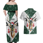 South Africa Springboks Christmas Couples Matching Off Shoulder Maxi Dress and Hawaiian Shirt Bokke Santa - Geseende Kersfees