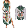 South Africa Springboks Christmas Couples Matching Summer Maxi Dress and Long Sleeve Button Shirt Bokke Santa - Geseende Kersfees