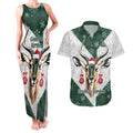 South Africa Springboks Christmas Couples Matching Tank Maxi Dress and Hawaiian Shirt Bokke Santa - Geseende Kersfees