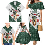 South Africa Springboks Christmas Family Matching Mermaid Dress and Hawaiian Shirt Bokke Santa - Geseende Kersfees