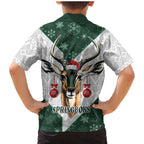 South Africa Springboks Christmas Family Matching Mermaid Dress and Hawaiian Shirt Bokke Santa - Geseende Kersfees