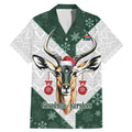 South Africa Springboks Christmas Family Matching Mermaid Dress and Hawaiian Shirt Bokke Santa - Geseende Kersfees