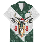 South Africa Springboks Christmas Family Matching Mermaid Dress and Hawaiian Shirt Bokke Santa - Geseende Kersfees