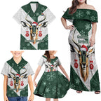 South Africa Springboks Christmas Family Matching Off Shoulder Maxi Dress and Hawaiian Shirt Bokke Santa - Geseende Kersfees