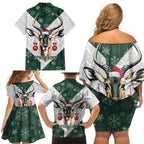 South Africa Springboks Christmas Family Matching Off Shoulder Short Dress and Hawaiian Shirt Bokke Santa - Geseende Kersfees