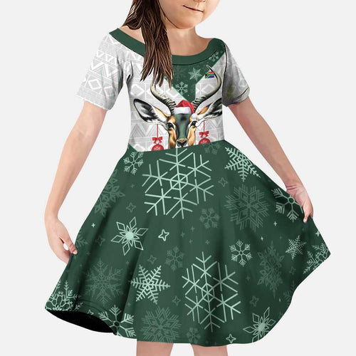 South Africa Springboks Christmas Family Matching Puletasi and Hawaiian Shirt Bokke Santa - Geseende Kersfees
