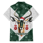 South Africa Springboks Christmas Family Matching Short Sleeve Bodycon Dress and Hawaiian Shirt Bokke Santa - Geseende Kersfees