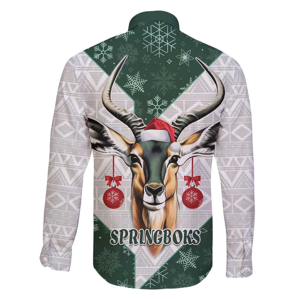South Africa Springboks Christmas Family Matching Short Sleeve Bodycon Dress and Hawaiian Shirt Bokke Santa - Geseende Kersfees