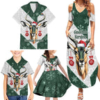 South Africa Springboks Christmas Family Matching Summer Maxi Dress and Hawaiian Shirt Bokke Santa - Geseende Kersfees
