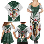 South Africa Springboks Christmas Family Matching Summer Maxi Dress and Hawaiian Shirt Bokke Santa - Geseende Kersfees
