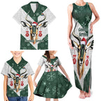 South Africa Springboks Christmas Family Matching Tank Maxi Dress and Hawaiian Shirt Bokke Santa - Geseende Kersfees