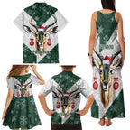 South Africa Springboks Christmas Family Matching Tank Maxi Dress and Hawaiian Shirt Bokke Santa - Geseende Kersfees