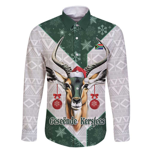 South Africa Springboks Christmas Family Matching Tank Maxi Dress and Hawaiian Shirt Bokke Santa - Geseende Kersfees