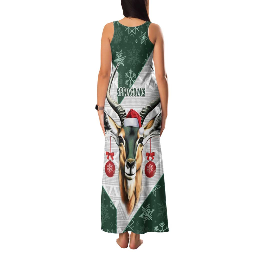 South Africa Springboks Christmas Family Matching Tank Maxi Dress and Hawaiian Shirt Bokke Santa - Geseende Kersfees