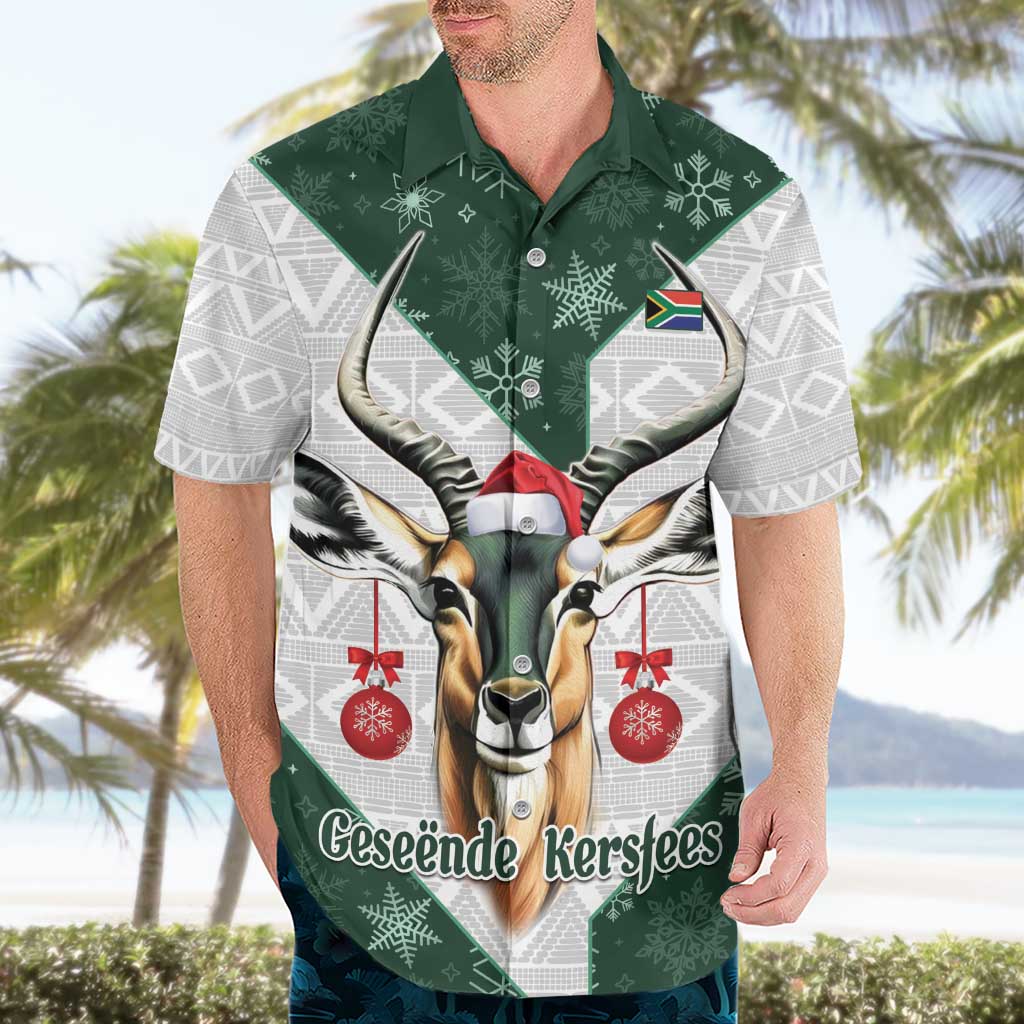 South Africa Springboks Christmas Hawaiian Shirt Bokke Santa - Geseende Kersfees