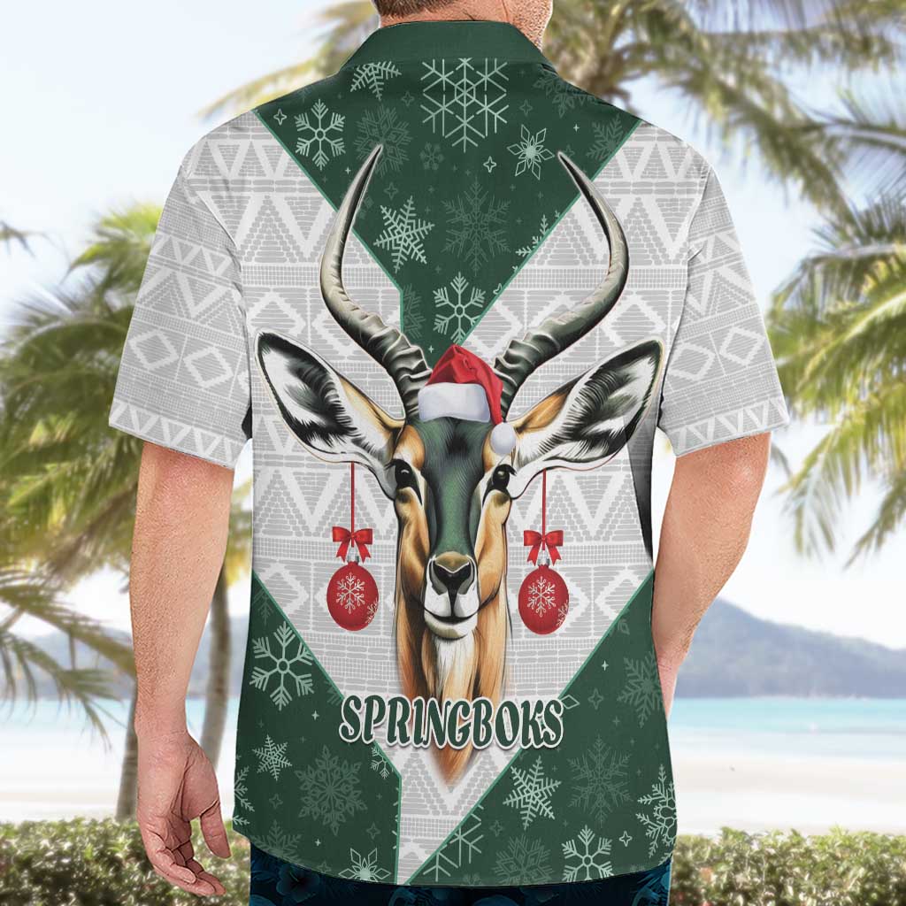 South Africa Springboks Christmas Hawaiian Shirt Bokke Santa - Geseende Kersfees