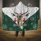 South Africa Springboks Christmas Hooded Blanket Bokke Santa - Geseende Kersfees