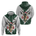 South Africa Springboks Christmas Hoodie Bokke Santa - Geseende Kersfees
