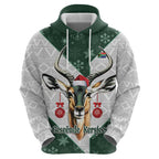 South Africa Springboks Christmas Hoodie Bokke Santa - Geseende Kersfees