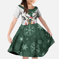 South Africa Springboks Christmas Kid Short Sleeve Dress Bokke Santa - Geseende Kersfees