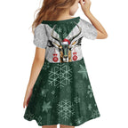 South Africa Springboks Christmas Kid Short Sleeve Dress Bokke Santa - Geseende Kersfees