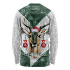 South Africa Springboks Christmas Long Sleeve Shirt Bokke Santa - Geseende Kersfees