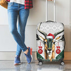 South Africa Springboks Christmas Luggage Cover Bokke Santa - Geseende Kersfees
