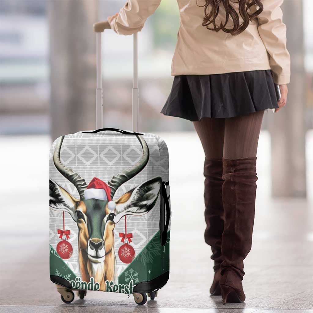 South Africa Springboks Christmas Luggage Cover Bokke Santa - Geseende Kersfees
