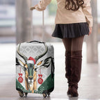 South Africa Springboks Christmas Luggage Cover Bokke Santa - Geseende Kersfees