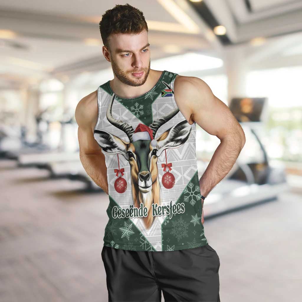 South Africa Springboks Christmas Men Tank Top Bokke Santa - Geseende Kersfees