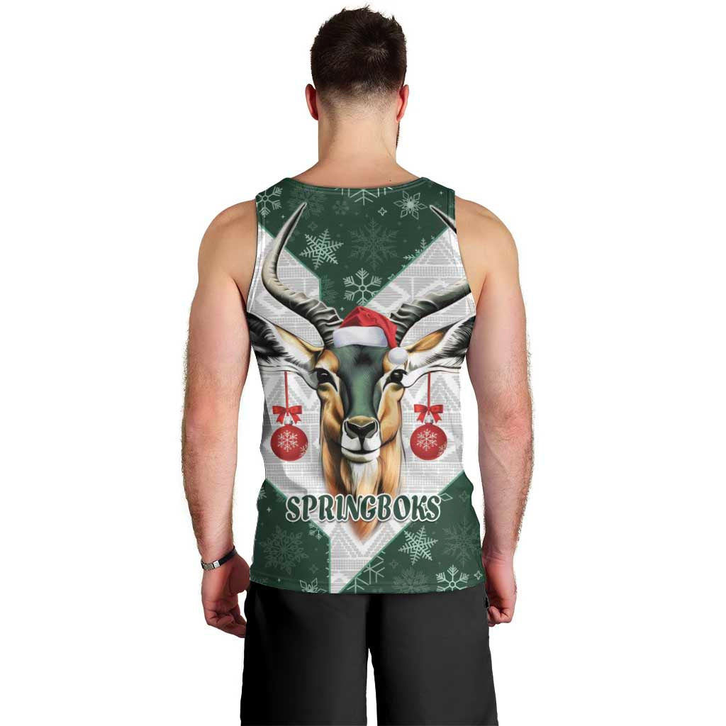 South Africa Springboks Christmas Men Tank Top Bokke Santa - Geseende Kersfees