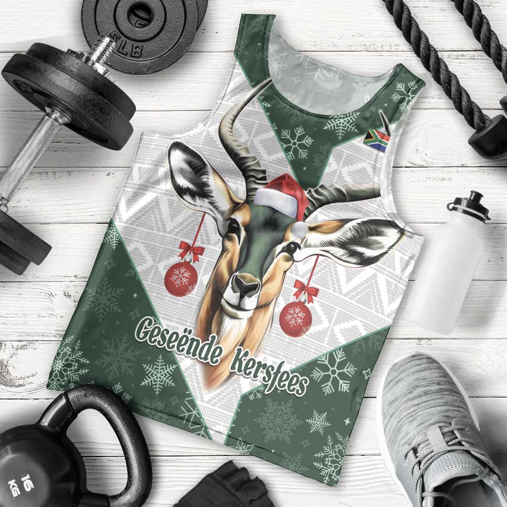 South Africa Springboks Christmas Men Tank Top Bokke Santa - Geseende Kersfees
