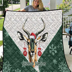 South Africa Springboks Christmas Quilt Bokke Santa - Geseende Kersfees