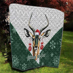 South Africa Springboks Christmas Quilt Bokke Santa - Geseende Kersfees