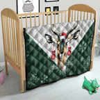 South Africa Springboks Christmas Quilt Bokke Santa - Geseende Kersfees