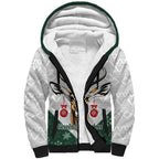 South Africa Springboks Christmas Sherpa Hoodie Bokke Santa - Geseende Kersfees