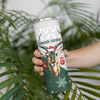 South Africa Springboks Christmas Skinny Tumbler Bokke Santa - Geseende Kersfees