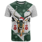 South Africa Springboks Christmas T Shirt Bokke Santa - Geseende Kersfees