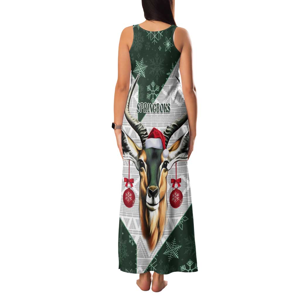 South Africa Springboks Christmas Tank Maxi Dress Bokke Santa - Geseende Kersfees