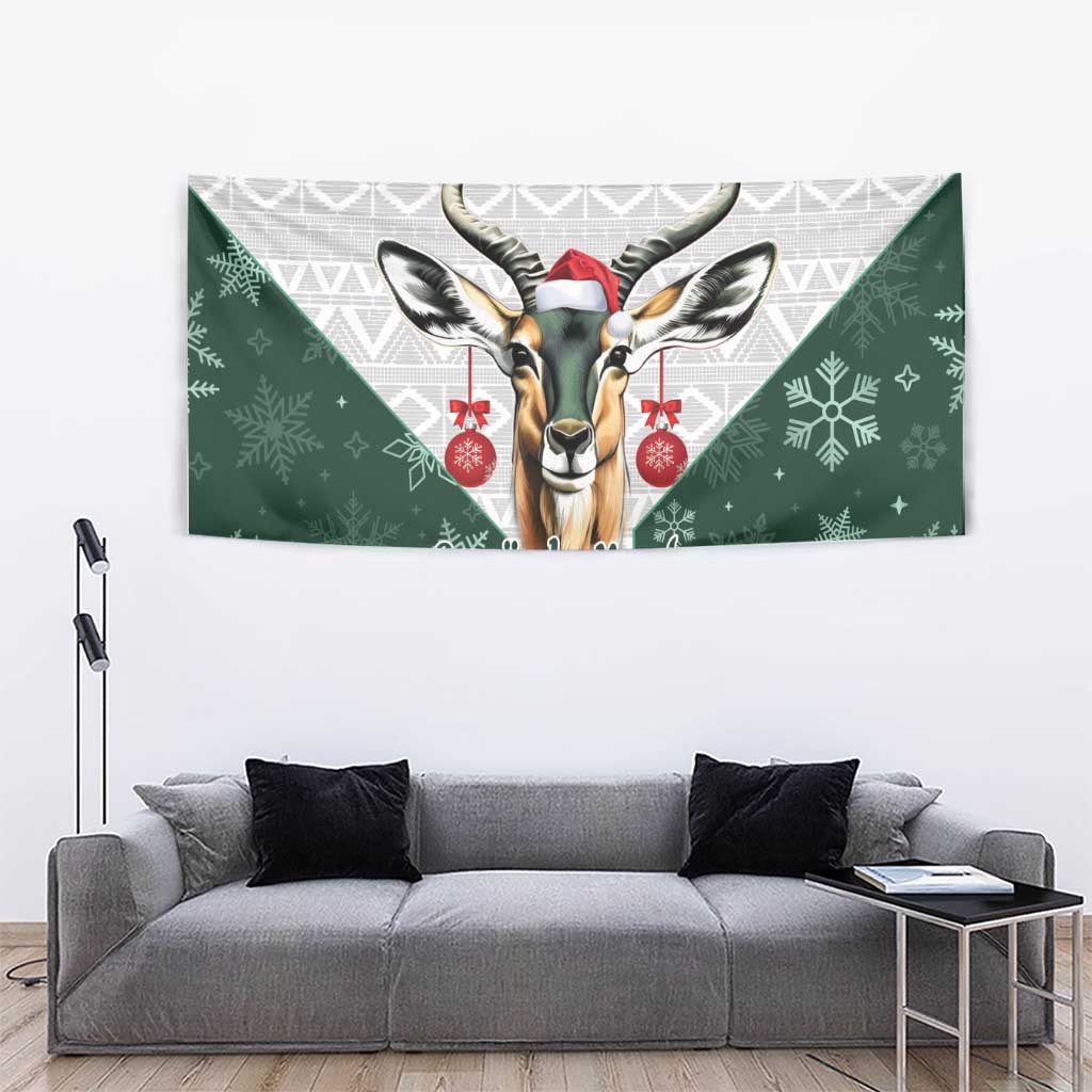 South Africa Springboks Christmas Tapestry Bokke Santa - Geseende Kersfees