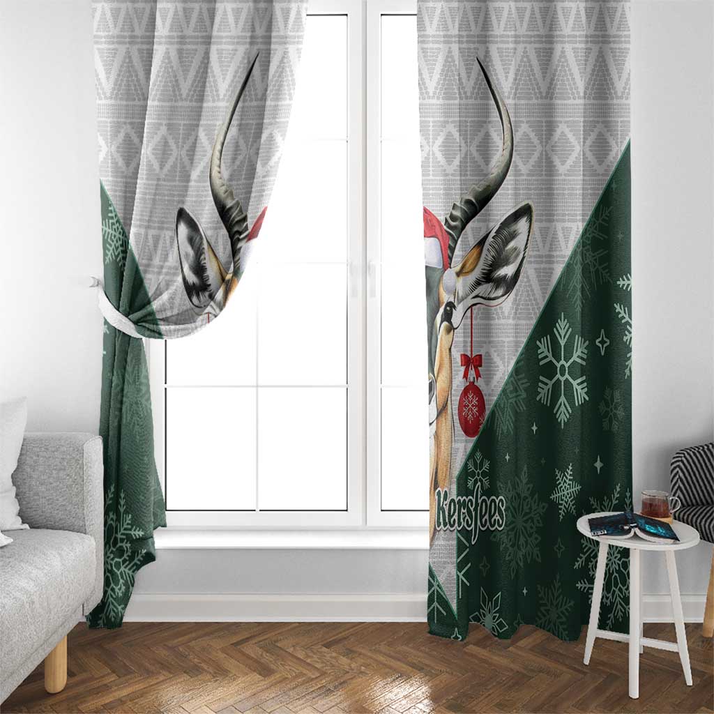 South Africa Springboks Christmas Window Curtain Bokke Santa - Geseende Kersfees