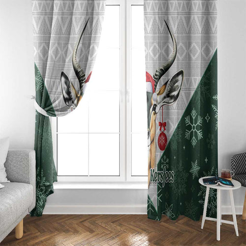South Africa Springboks Christmas Window Curtain Bokke Santa - Geseende Kersfees