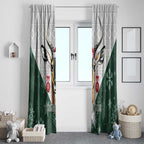 South Africa Springboks Christmas Window Curtain Bokke Santa - Geseende Kersfees