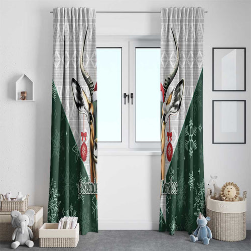 South Africa Springboks Christmas Window Curtain Bokke Santa - Geseende Kersfees