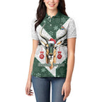 South Africa Springboks Christmas Women Polo Shirt Bokke Santa - Geseende Kersfees